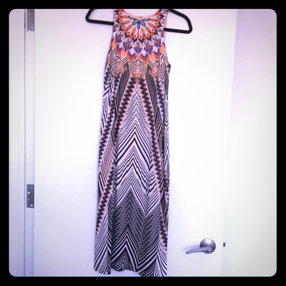 Anthropologie multi-colored side-slit Dress